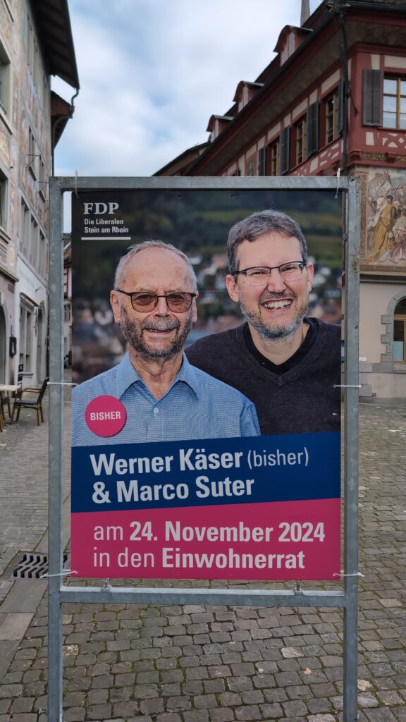 Einwohnerratsplakat FDP Käser, Suter