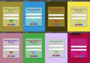 Collage von Phishing-Loginseiten