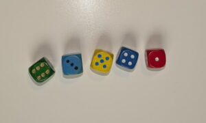5 Würfel in einer Reihe