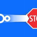 Nextcloud-Logo, von welchem ein Pfeil nach rechts zu einem Stoppsignal zeigt